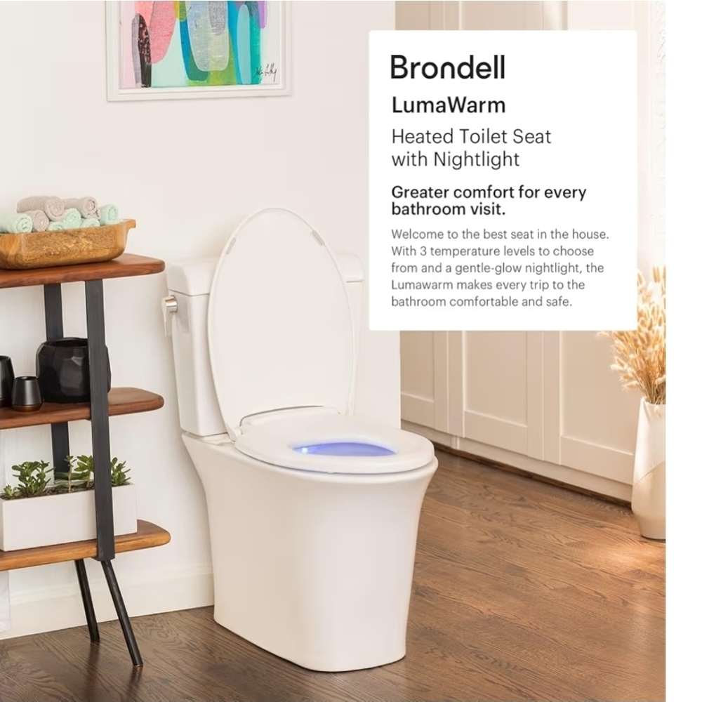 Brondell L60-RW LumaWarm Heated Toilet Seat with Night Light, Round Seat - Picture 8 of 11